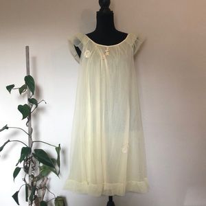 Vintage Yellow Ruffle Nightgown